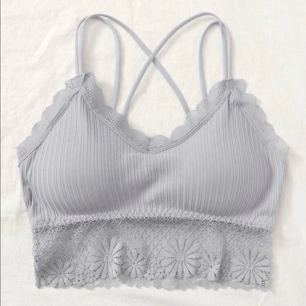 Grey Floral Bralette✨